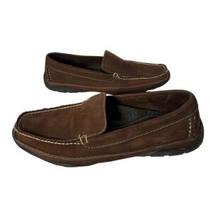 LL Bean Brown Suede Leather Slip On Loafers Shoes Mens Sz 9.5D Lightly Worn